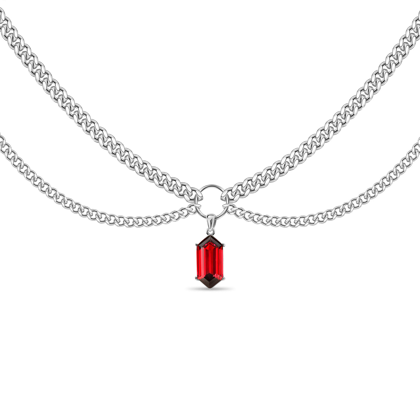 Gargantilla de doble cadena de ópalo