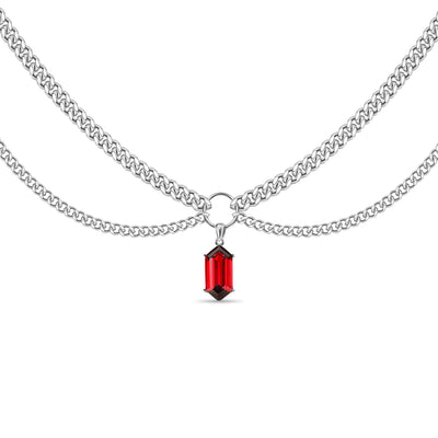 Gargantilla de doble cadena de ópalo