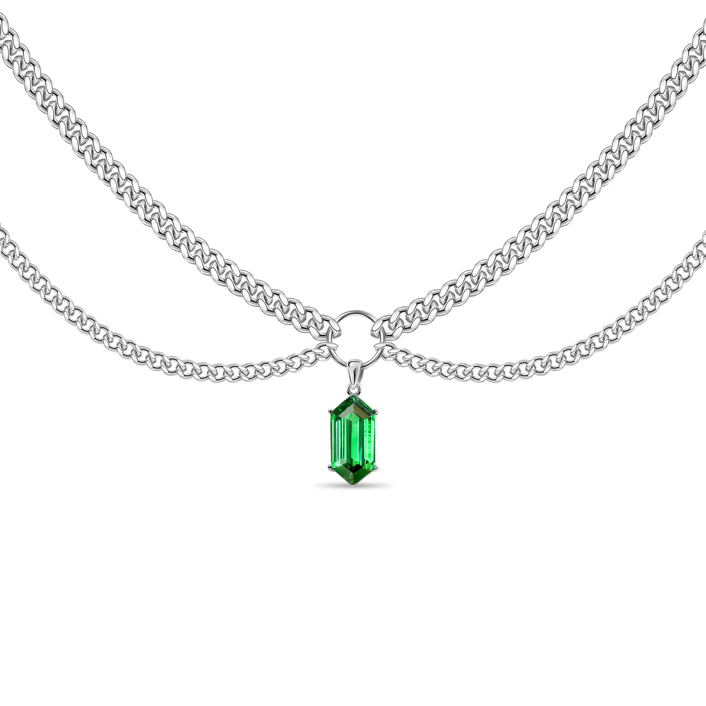 Gargantilla de doble cadena de ópalo