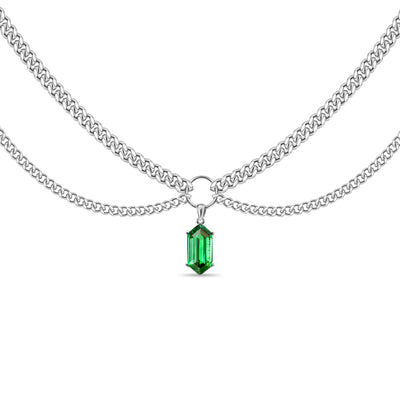 Gargantilla de doble cadena de ópalo