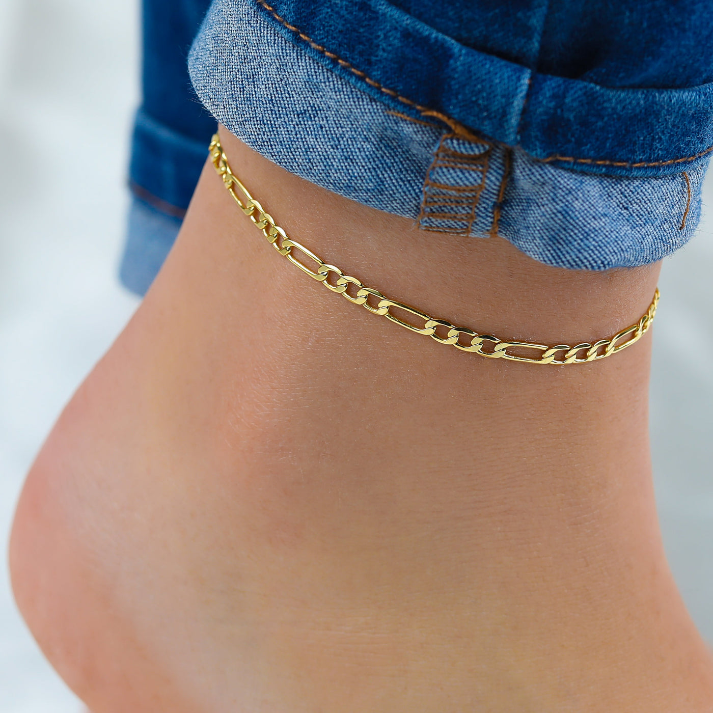 4 PACK GOLD ANKLETS SS