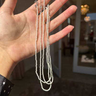 3 SILVER MARILYN PEARL CHOKERS SS