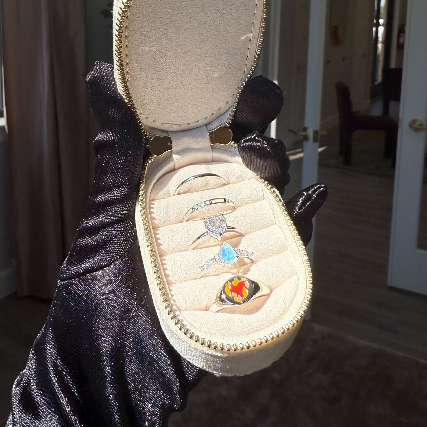 5 PACK RING SET SIZE 10 WITH CASE #1 SS