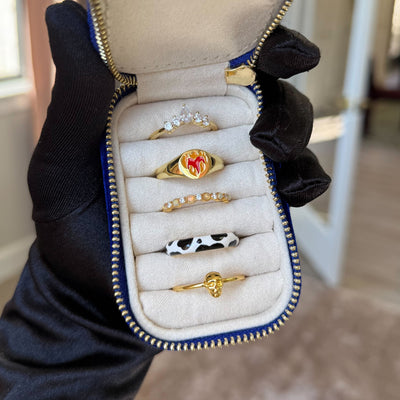 5 PACK RING SET SIZE 10 WITH CASE #2 SS