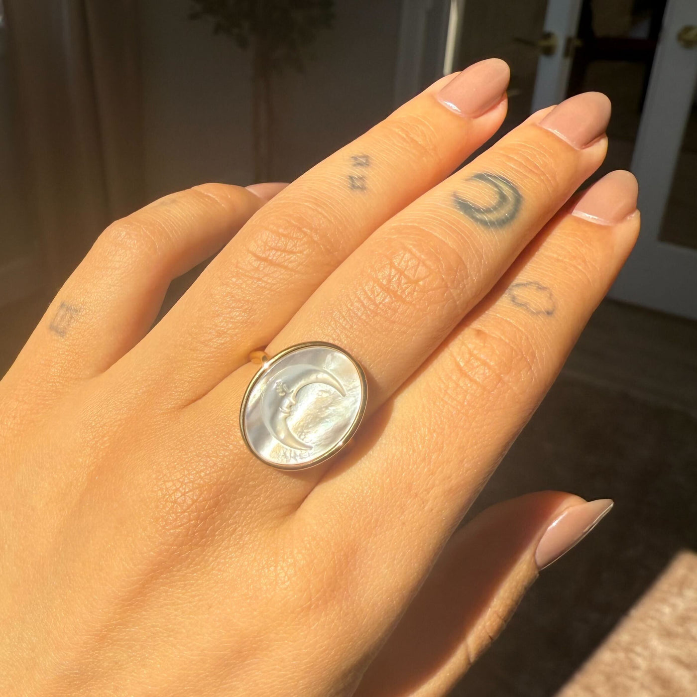 MOON FACE RING SIZE 7 SS