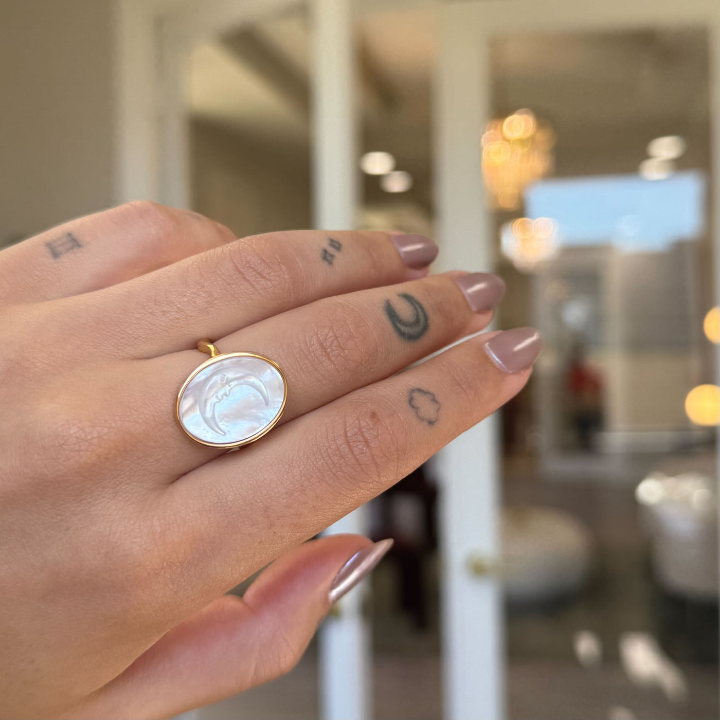 MOON FACE RING SIZE 7 SS