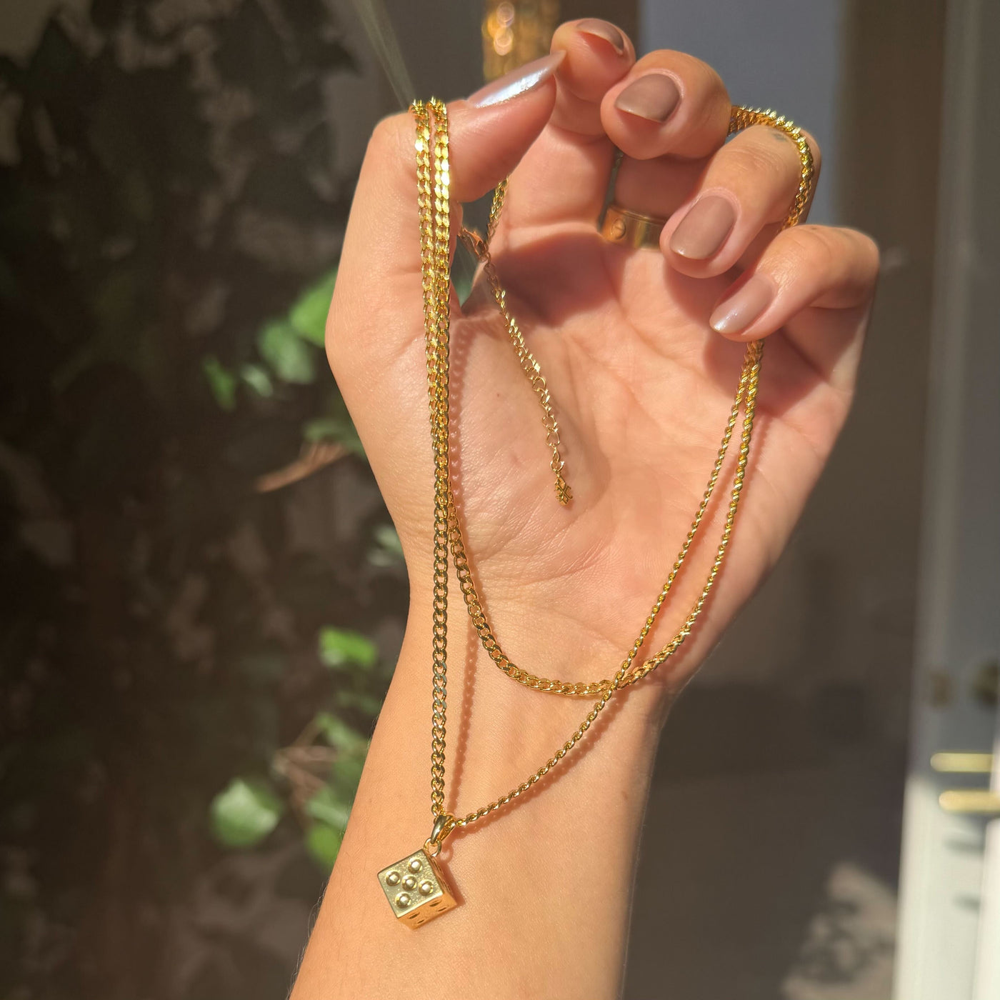 DICE DOUBLE STRANDED NECKLACE SS