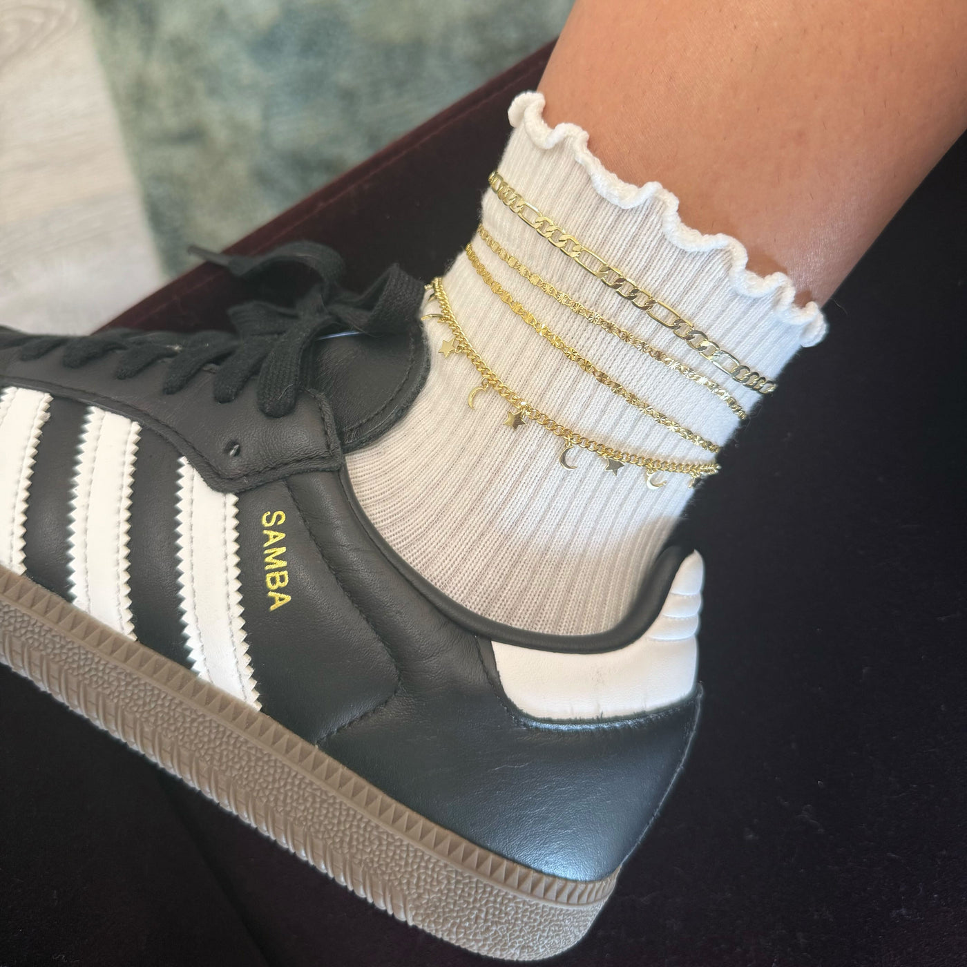 4 PACK GOLD ANKLETS SS