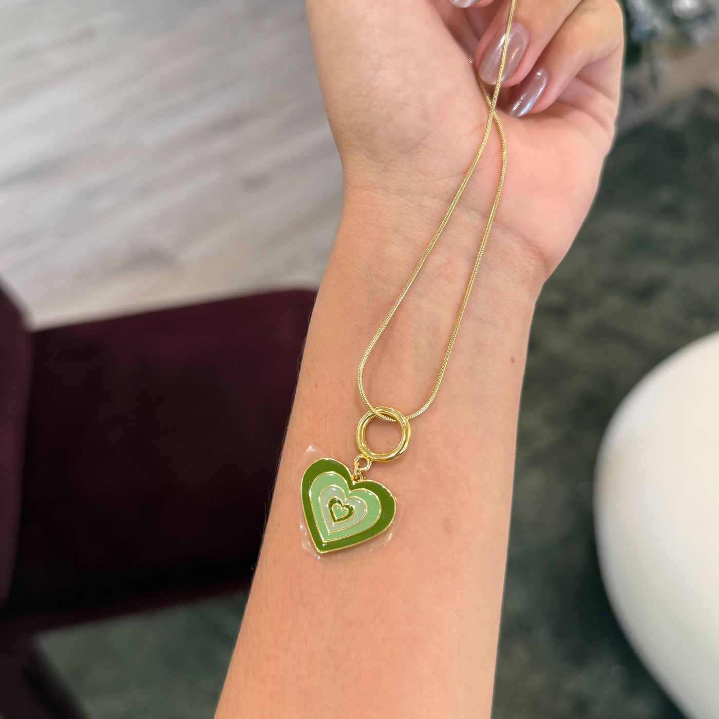 UNRELEASED GREEN HEART NECKLACE SS