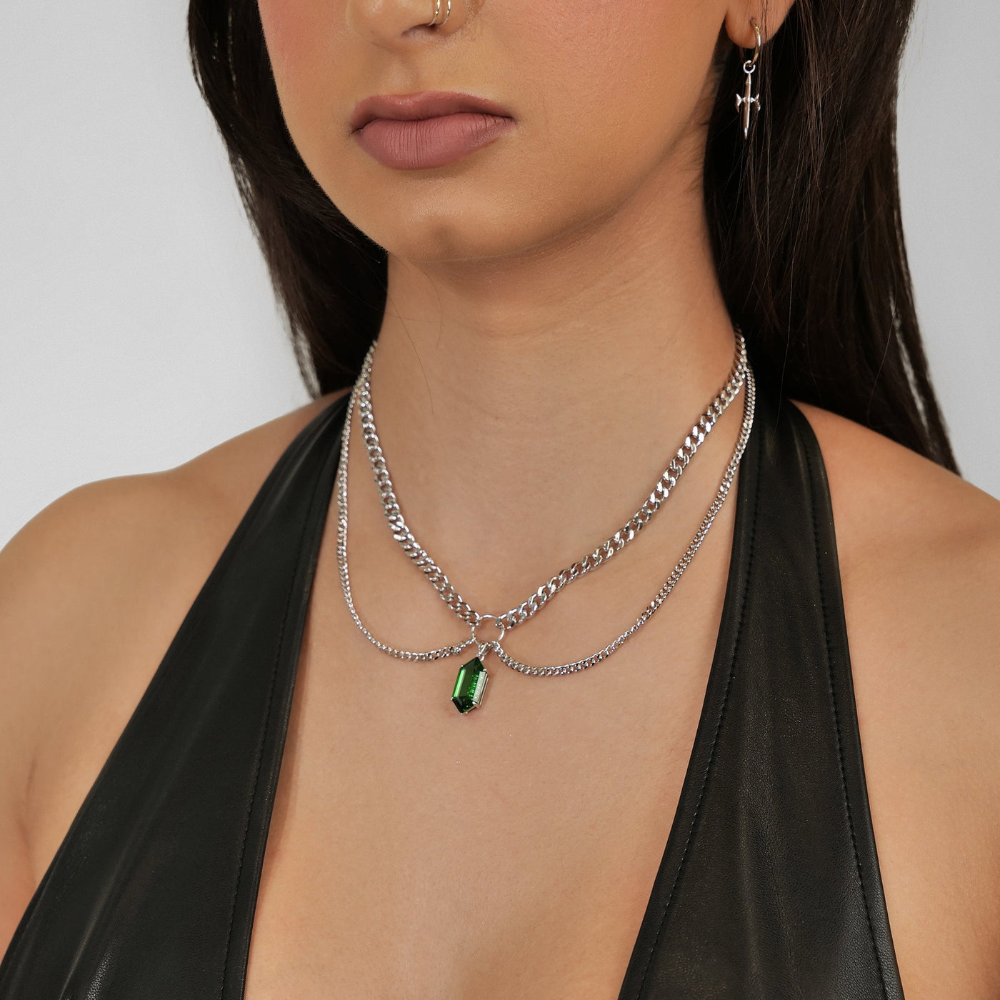 Crystal Double Chain Choker