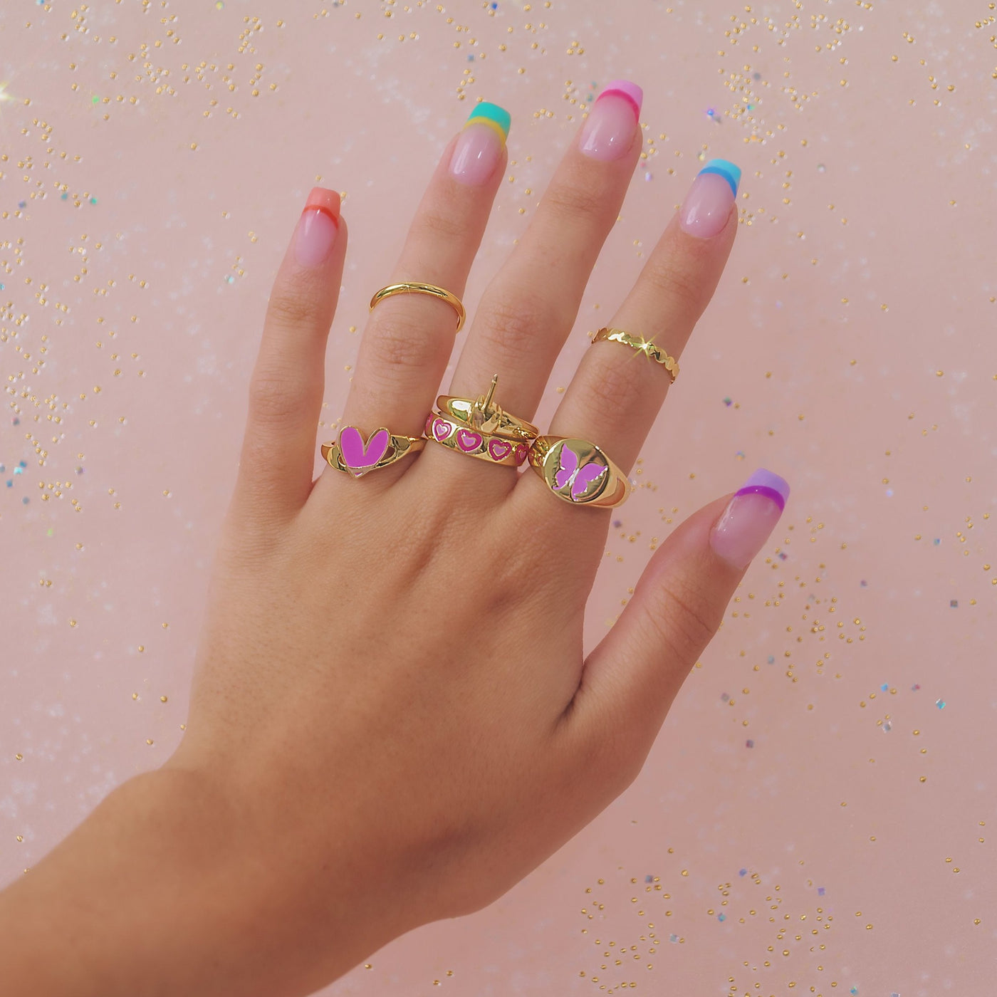 3 PACK SIZE 6 GOLD RINGS SS