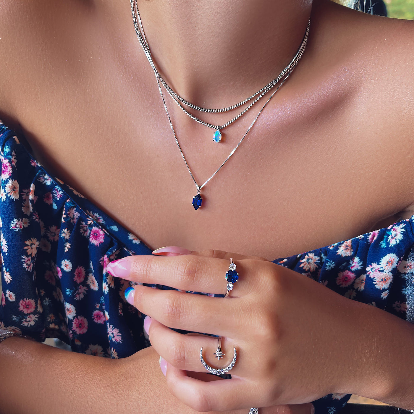 ETHIOPIAN OPAL NECKLACE SET SILVER SS