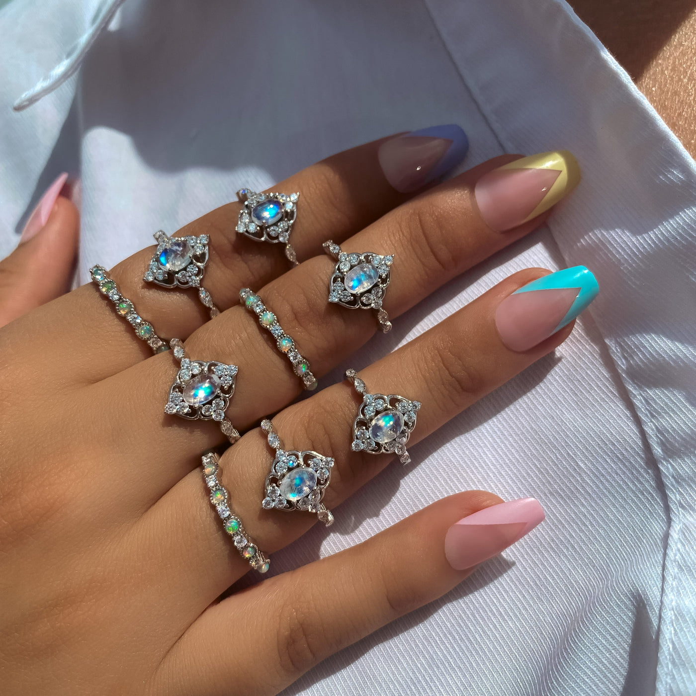 ETHIOPIAN OPAL SILVER JEWELRY PACK SIZE 7 SS