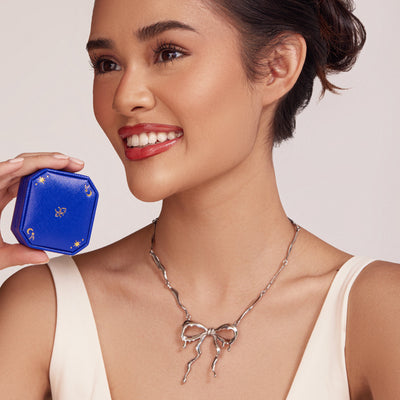 2 PACK BOW NECKLACE SS
