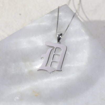 Gothic Initial Necklace