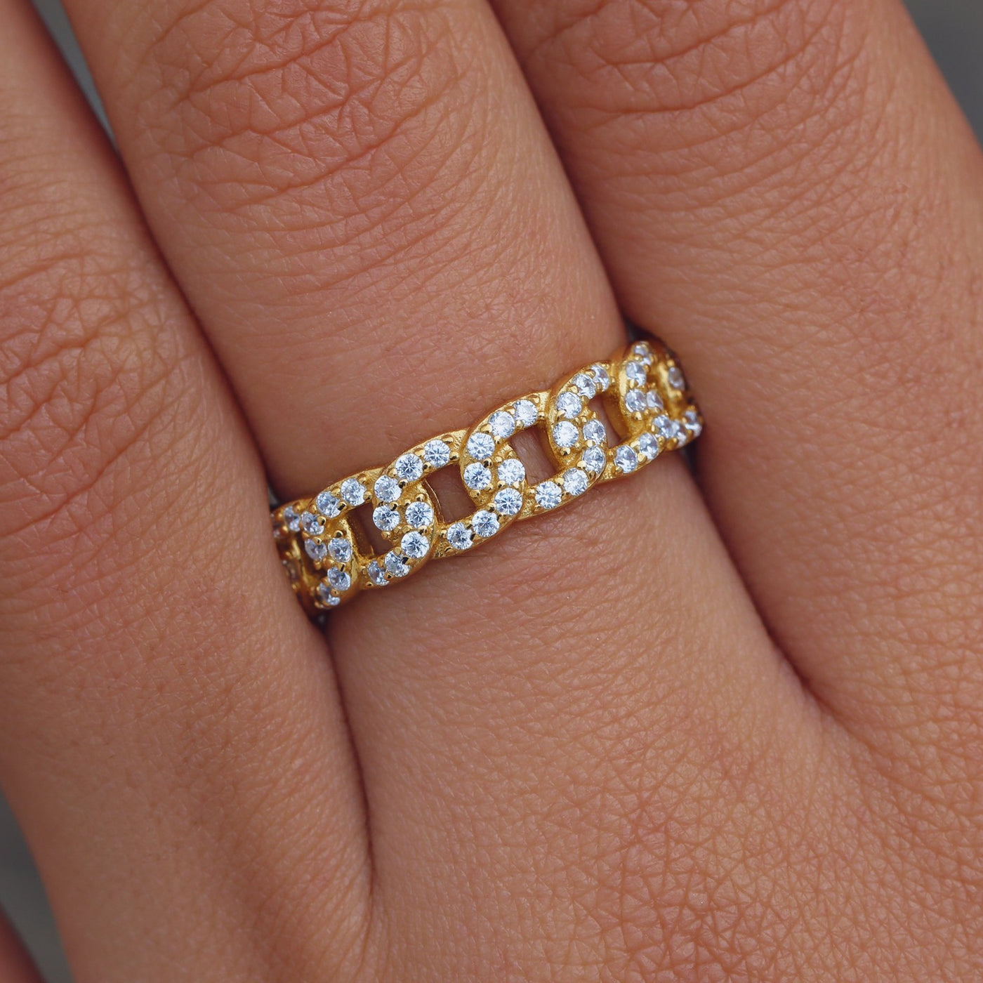 Anillo de cadena de diamantes