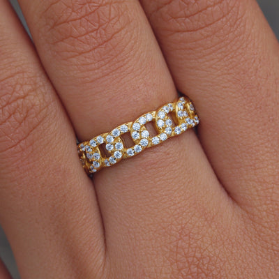 Anillo de cadena de diamantes