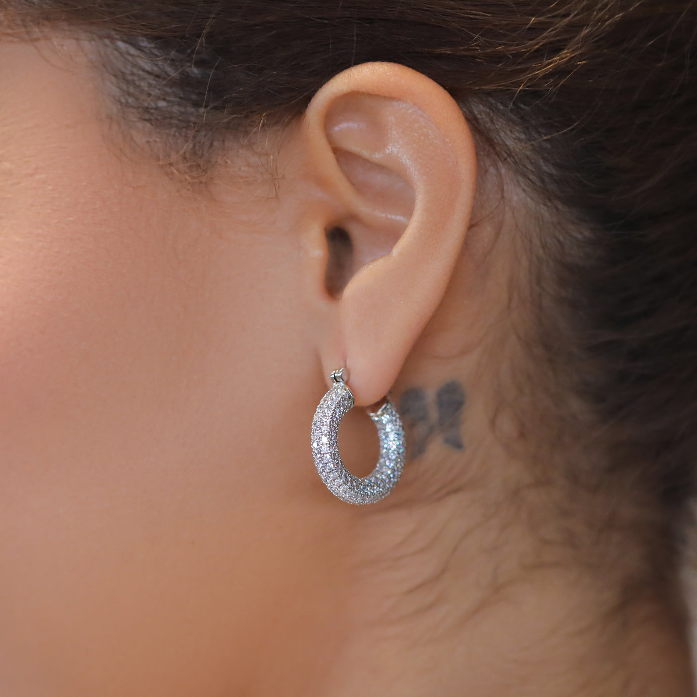 Pavé Chunky Hoops