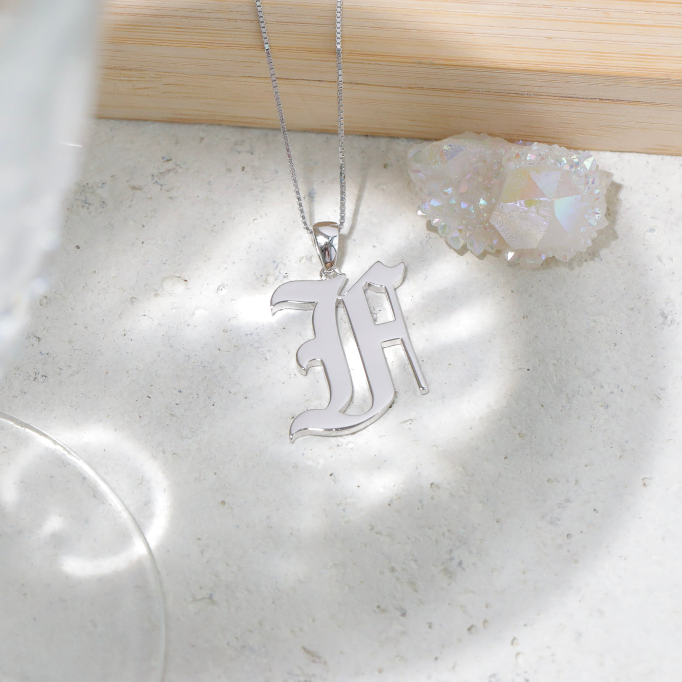 Gothic Initial Necklace