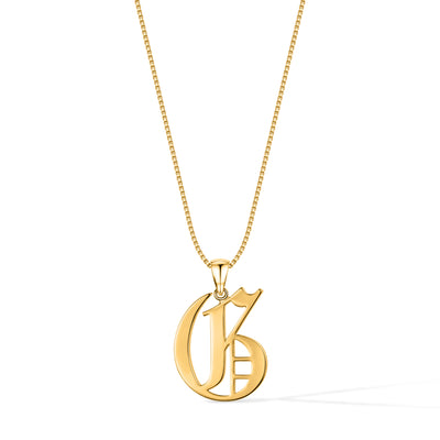 Gothic Initial Necklace