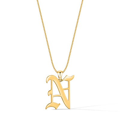 Gothic Initial Necklace