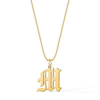 Gothic Initial Necklace