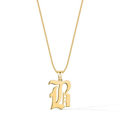 Gothic Initial Necklace