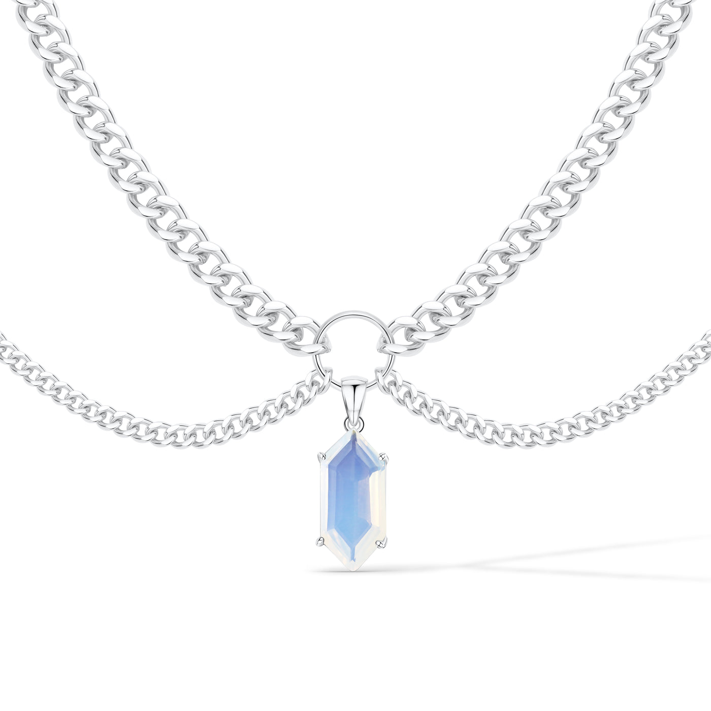 Opal-Doppelketten-Halsband