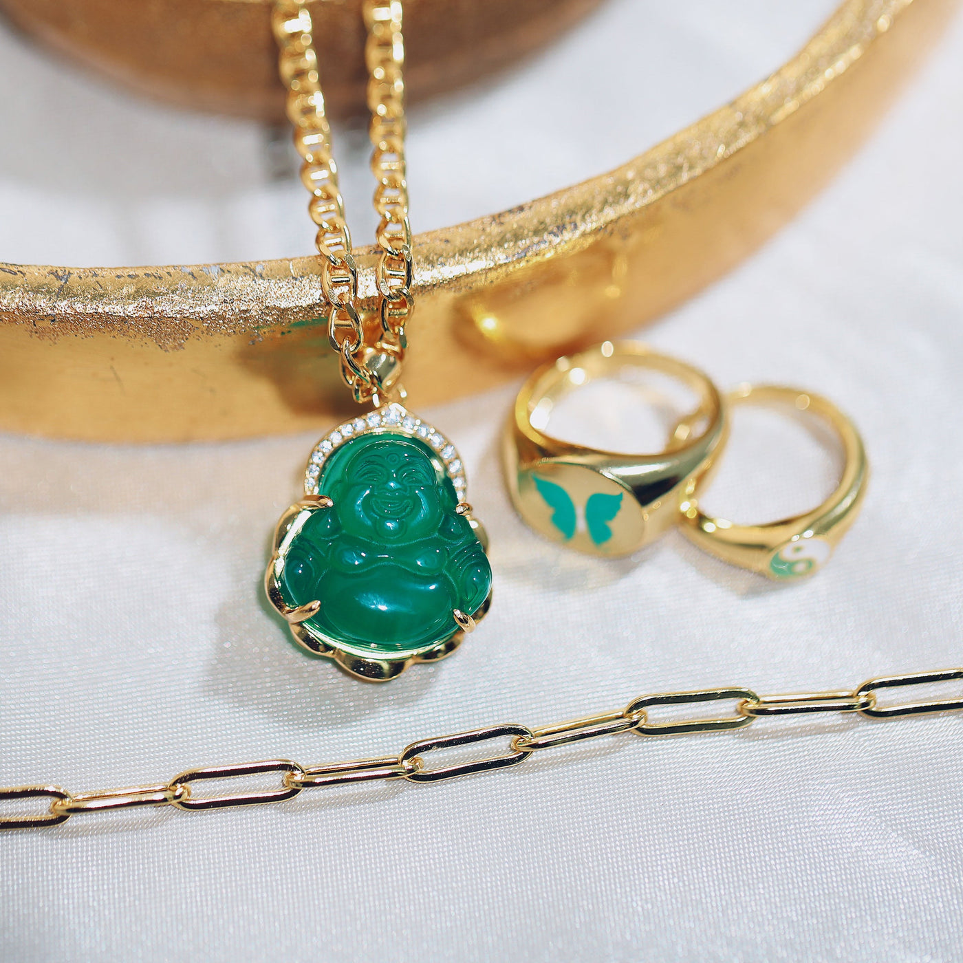 Jade-Buddha-Halskette