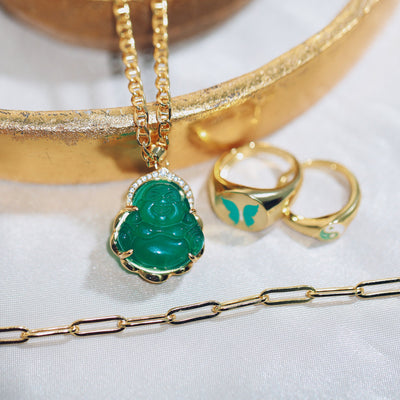 Jade-Buddha-Halskette