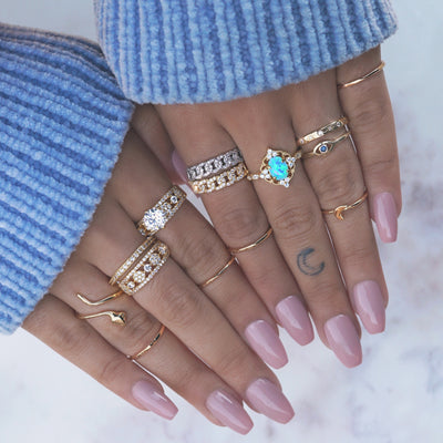 Anillo de cadena de diamantes