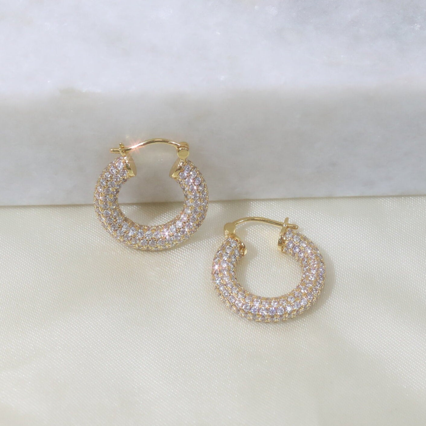 Pavé Chunky Hoops